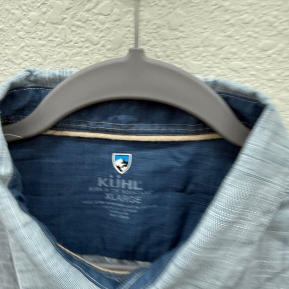 Kuhl Karib Blue Short Sleeve Performance Lightweight Button Shirt 7259 Mens XL - Picture 2 of 9